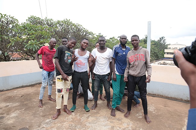 Bebe Cool with the released suspects.