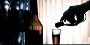 Anonymous alcohol addiction, depression. Alcoholism concept