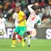 Kamohelo Mokotjo of South Africa challenged by Sadio Mane of Senegal during the 2018 World Cup Qualifiers football match between South Africa and Senegal at Peter Mokaba Stadium, Polokwane on 10 November 2017 ©Samuel Shivambu/BackpagePix