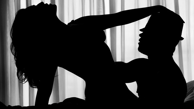 Sexy silhouette of a couple in bed. You might also be interested in these: